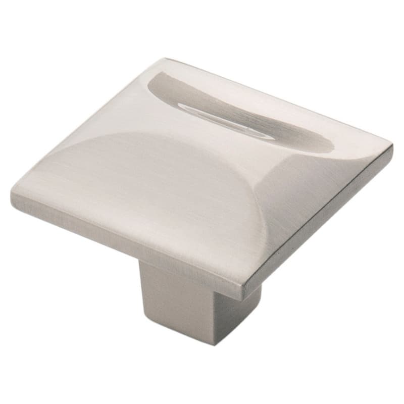 1-1/4" Crest Square Cabinet Knob, Satin Nickel (10/Box)