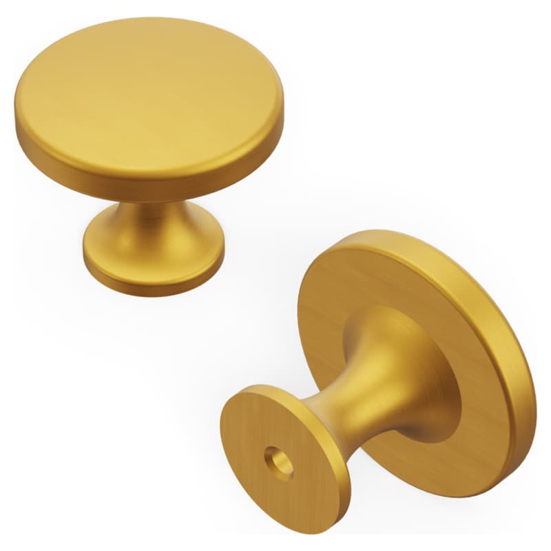 1-3/8" Forge Cabinet Knob, Brushed Golden Brass (10/Box)