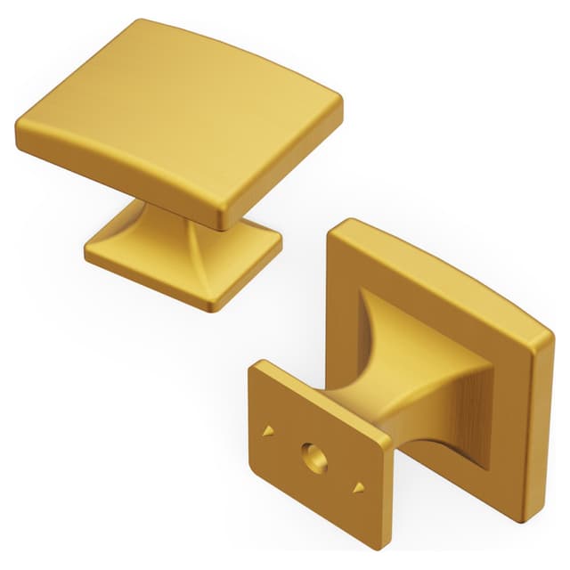 1-7/16" x 1-1/4" Forge Cabinet Knob, Brushed Golden Brass (10/Box)