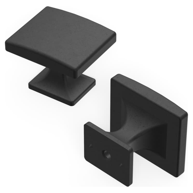 1-7/16" x 1-1/4" Forge Cabinet Knob, Black Iron (10/Box)