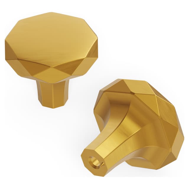 1-1/4" Karat Cabinet Knob, Brushed Golden Brass (10/Box)