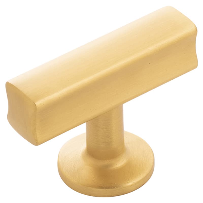 1-15/16" x 15/16" Woodward T-Cabinet Knob, Brushed Golden Brass (10/Box)