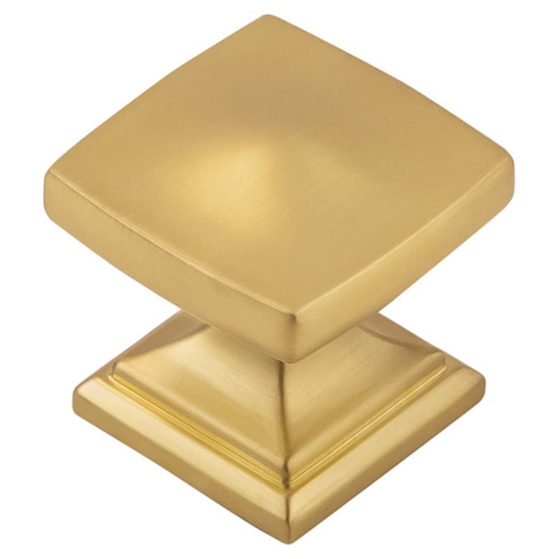 1-1/4" Dover Square Cabinet Knob, Brushed Golden Brass (10/Box)