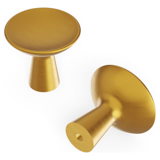2-5/16" Maven Hook Cabinet Knob 2-5/16", Brushed Golden Brass (5/Box)
