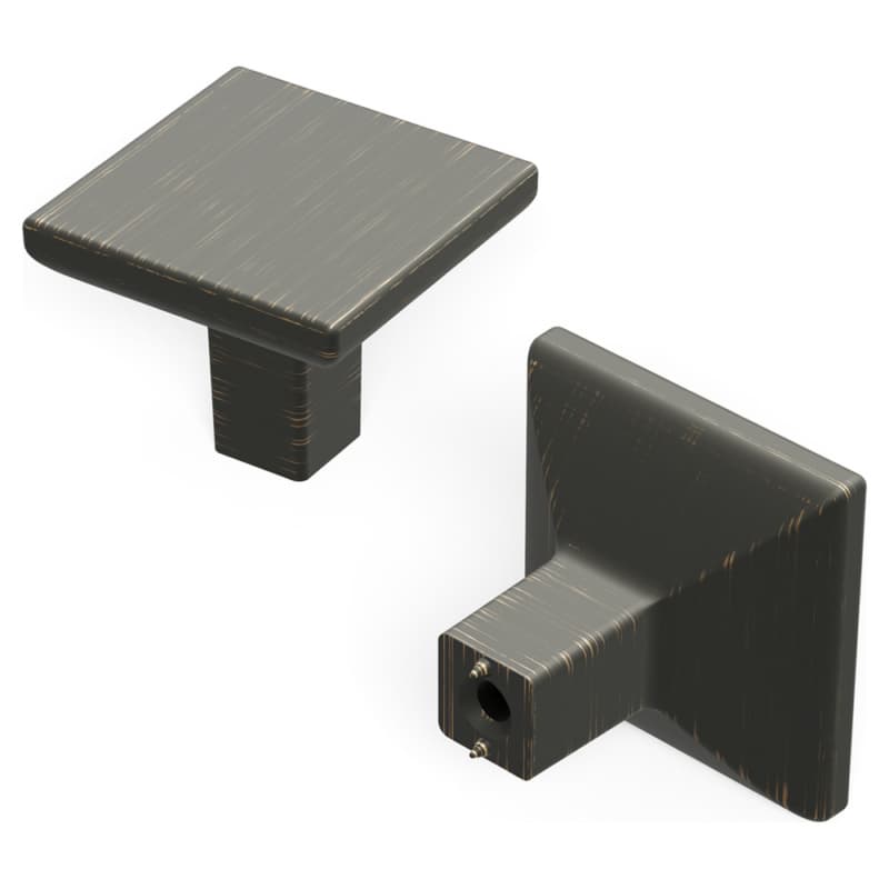 1-1/4" Skylight Square Cabinet Knob, Vintage Bronze (10/Box)