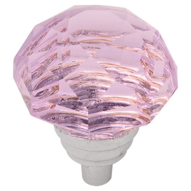 1-1/4" x 1/2" Crystal Palace Cabinet Knob, Glass/Chrome (10/Box)