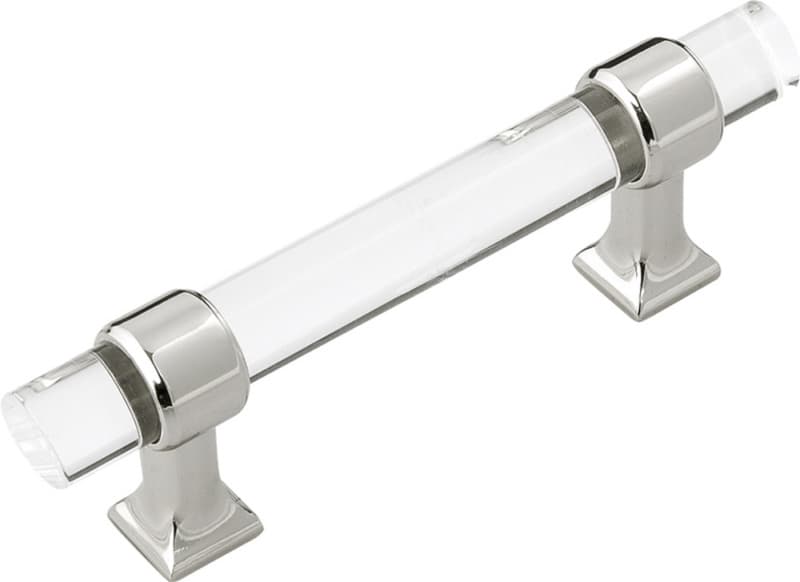 3" Crystal Palace Pull, Crysacrylic/Polished Nickel (10/Box)