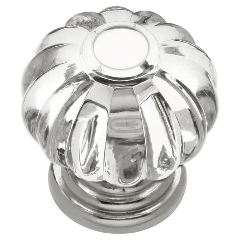 1-1/8" Crystal Palace Cabinet Knob, Crysacrylic/Polished Nickel (10/Box)