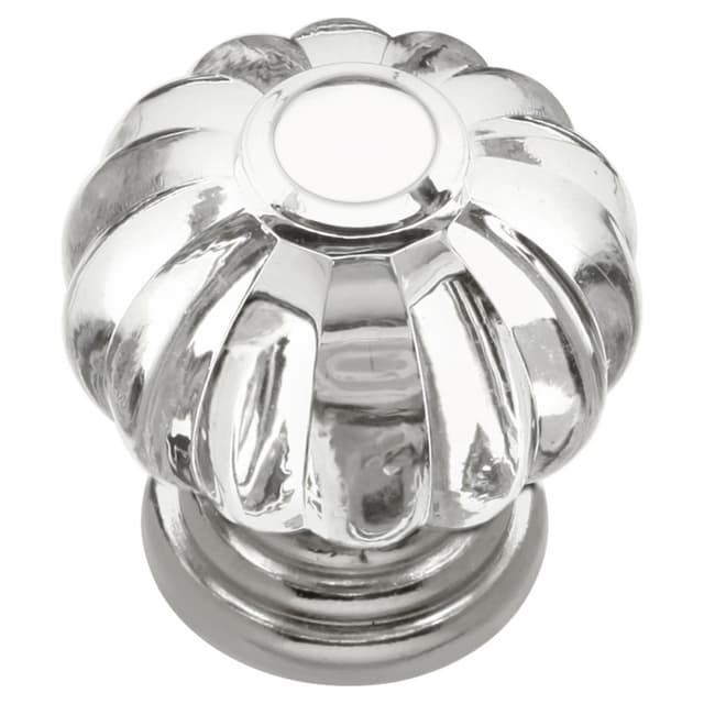 1-1/8" Crystal Palace Cabinet Knob, Crysacrylic/Polished Nickel (10/Box)