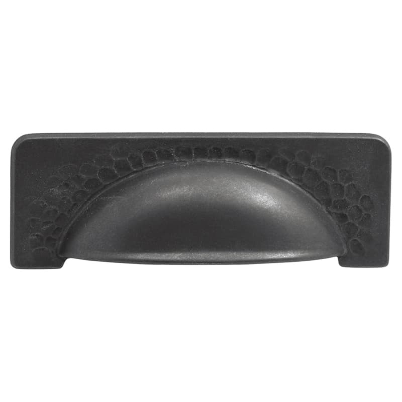 3-3/4" Craftsman Cup Pull, Black Iron (10/Box)