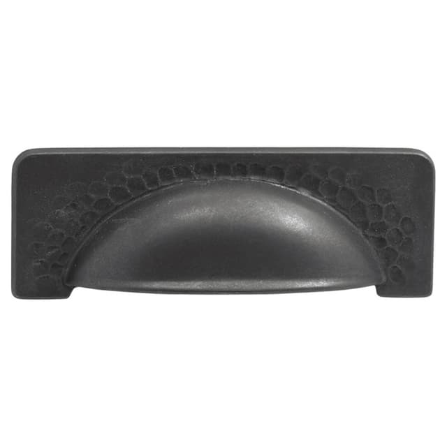 3-3/4" Craftsman Cup Pull, Black Iron (10/Box)