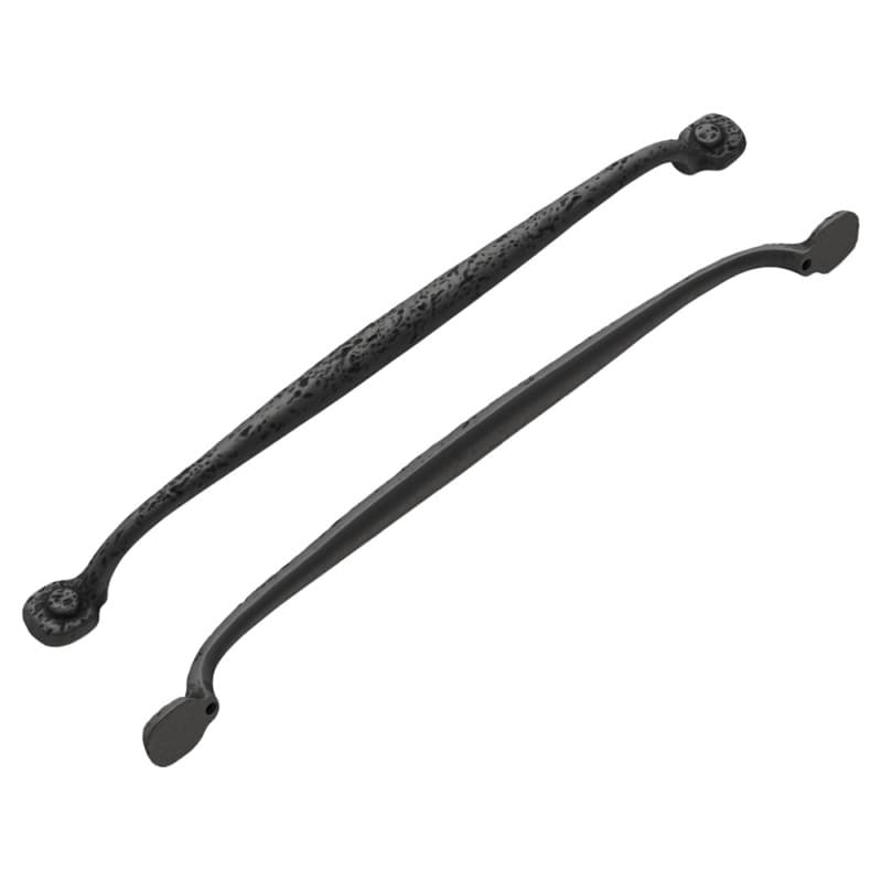 12" Refined Rustic Cabinet Pull, Black Iron (5/Box)