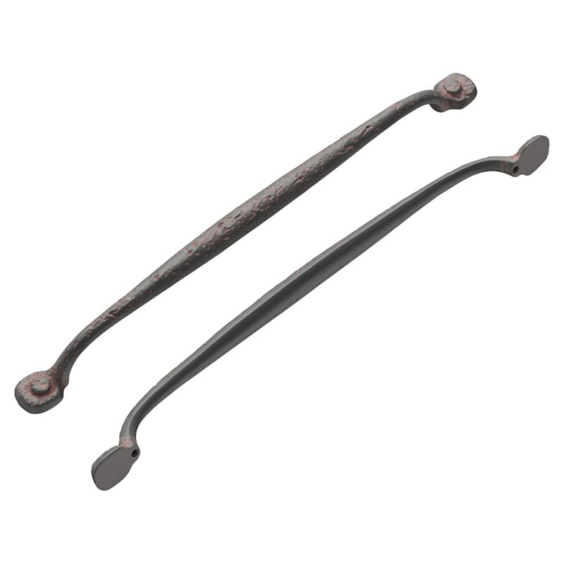 12" Refined Rustic Cabinet Pull, Rustic Iron (5/Box)