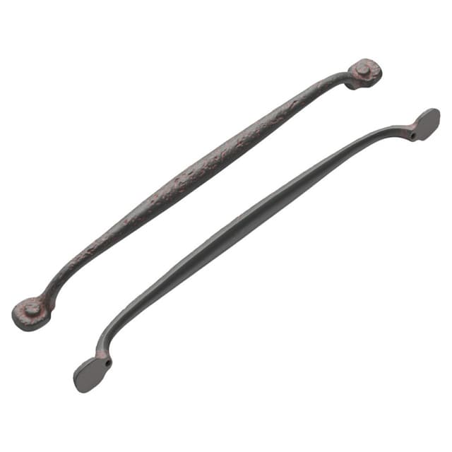 12" Refined Rustic Cabinet Pull, Rustic Iron (5/Box)
