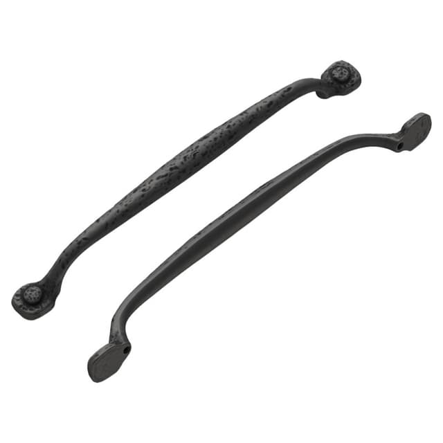 8-13/16" Refined Rustic Cabinet Pull, Black Iron (5/Box)