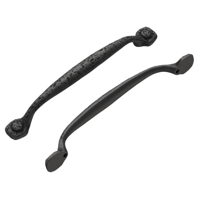 6-5/16" Refined Rustic Cabinet Pull, Black Iron (10/Box)
