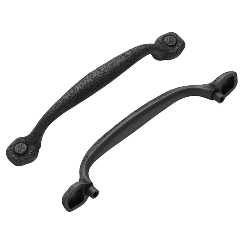 5-1/16" Refined Rustic Cabinet Pull, Black Iron (10/Box)