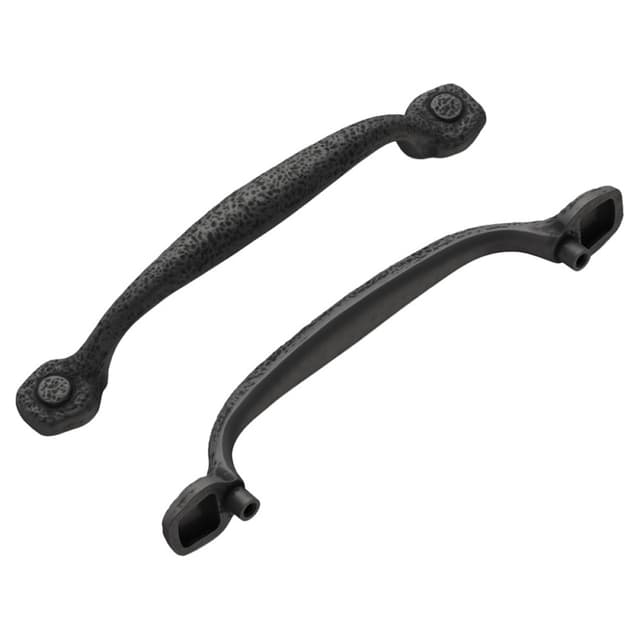 5-1/16" Refined Rustic Cabinet Pull, Black Iron (25/Box)