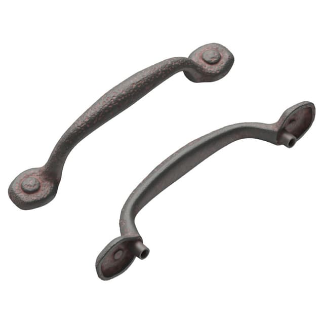 3-3/4" Refined Rustic Cabinet Pull, Rustic Iron (10/Box)