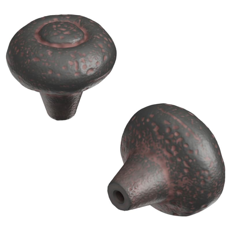 1-1/2" Refined Rustic Cabinet Knob, Rustic Iron (10/Box)