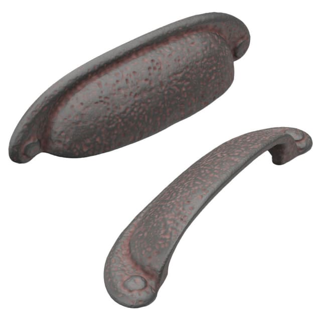 3" Refined Rustic Cup Pull, Rustic Iron (25/Box)