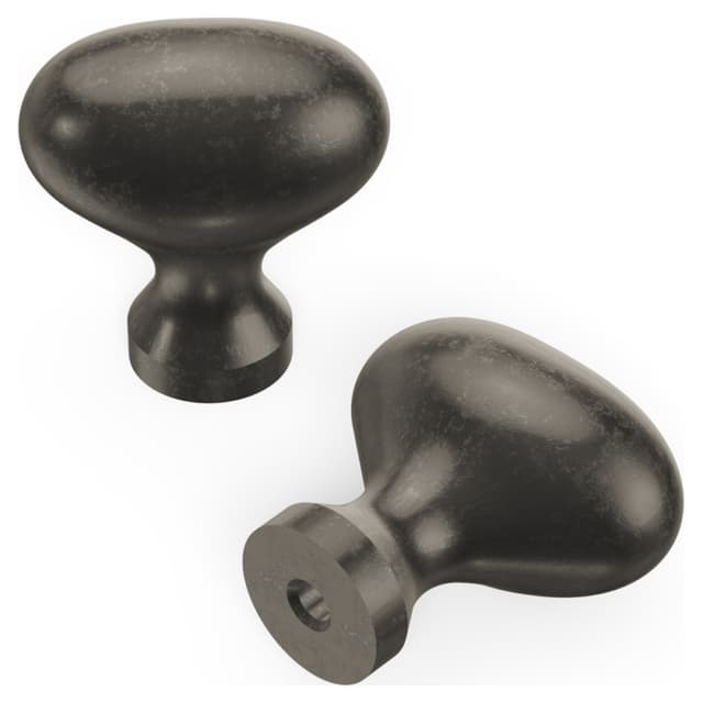 1-1/4" Williamsburg Oval Cabinet Pull, Black Nickel Vibed (Box/10)