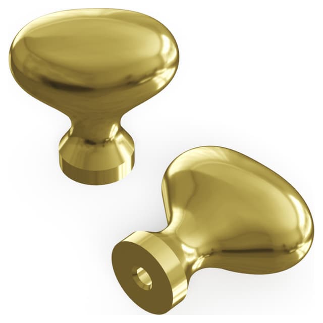 1-1/4" Williamsburg Oval Cabinet Pull, Polished Brass (Box/10)