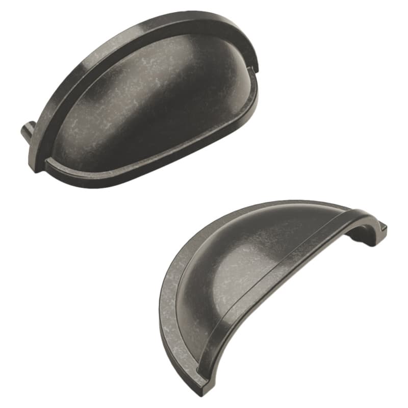 3" Williamsburg Cup Pull, Black Nickel Vibed (5/Box)