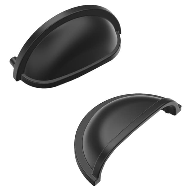 3" Williamsburg Cup Pull, Matte Black (5/Box)