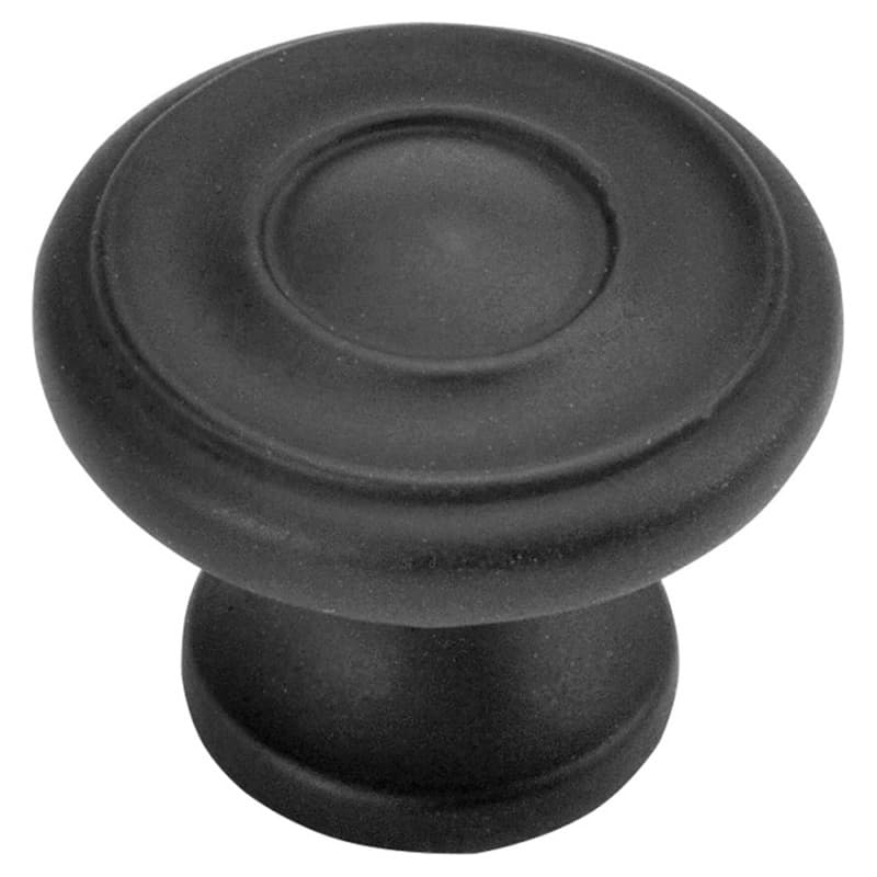 1-1/4" Cottage Mushroom Farmhouse Cabinet Knob, Matte Black (Box/10)