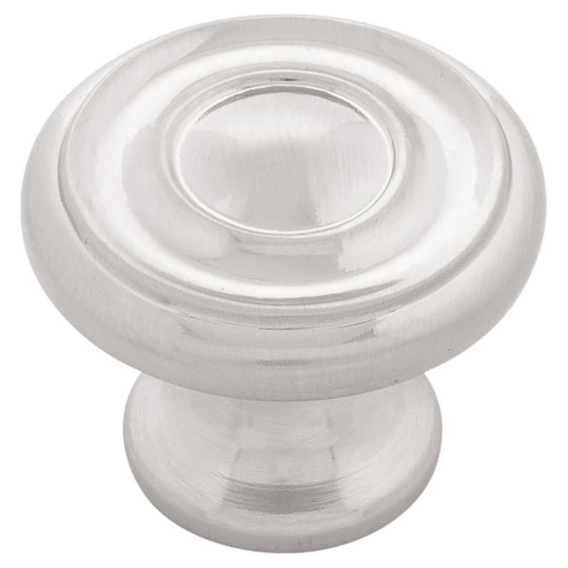 1-1/4" Cottage Mushroom Farmhouse Cabinet Knob, Satin Nickel (Box/10)
