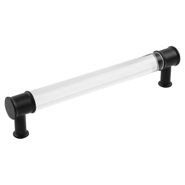 6-5/16" Midway Bar Pull, Crysacrylic/Matte Black (10/Box)