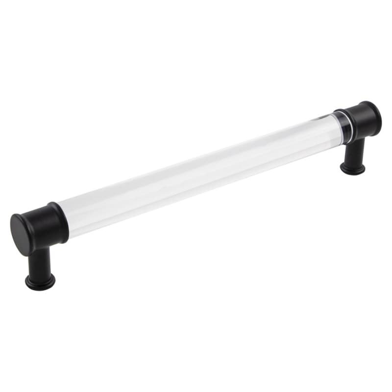 7-9/16" Midway Bar Pull, Crysacrylic/Matte Black (10/Box)