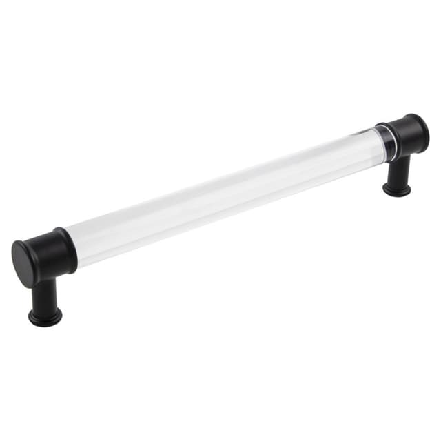 7-9/16" Midway Bar Pull, Crysacrylic/Matte Black (10/Box)