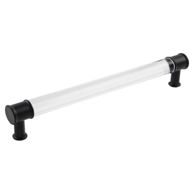 8-13/16" Midway Bar Pull, Crysacrylic/Matte Black (10/Box)