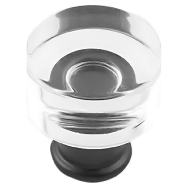 1" Midway Cabinet Knob, Crysacrylic/Matte Black (Box/10)