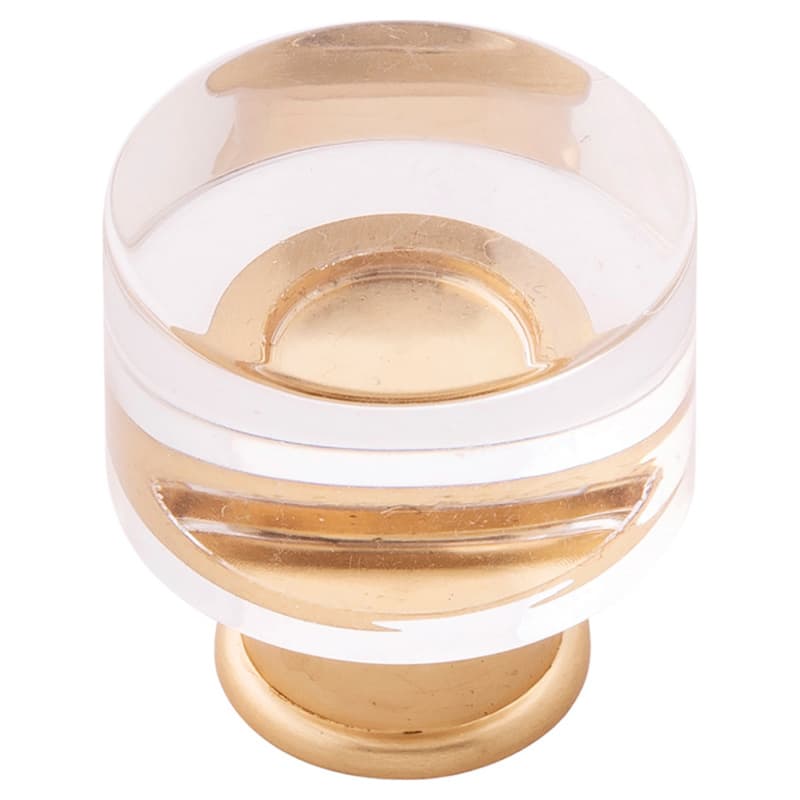 1-1/4" Midway Cabinet Knob, Crysacrylic/Brushed Golden Brass (Box/10)