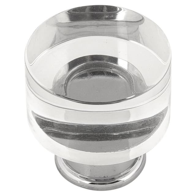 1-1/4" Midway Cabinet Knob, Crysacrylic/Chrome (Box/10)