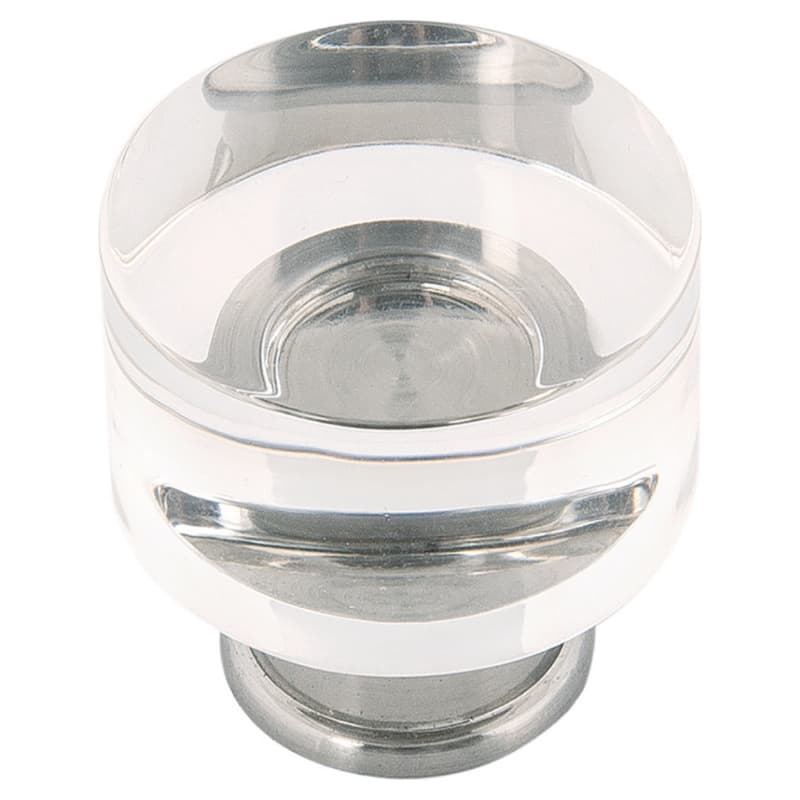 1-1/4" Midway Cabinet Knob, Crysacrylic/Satin Nickel (Box/10)