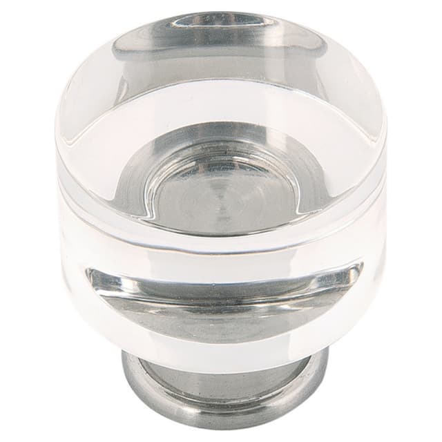 1-1/4" Midway Cabinet Knob, Crysacrylic/Satin Nickel (Box/10)