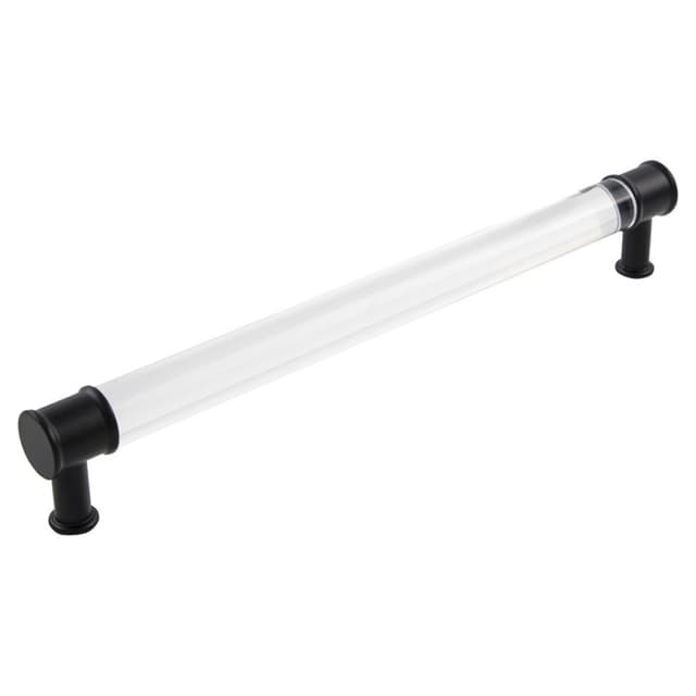 12" Midway Bar Pull, Crysacrylic/Matte Black (5/Box)