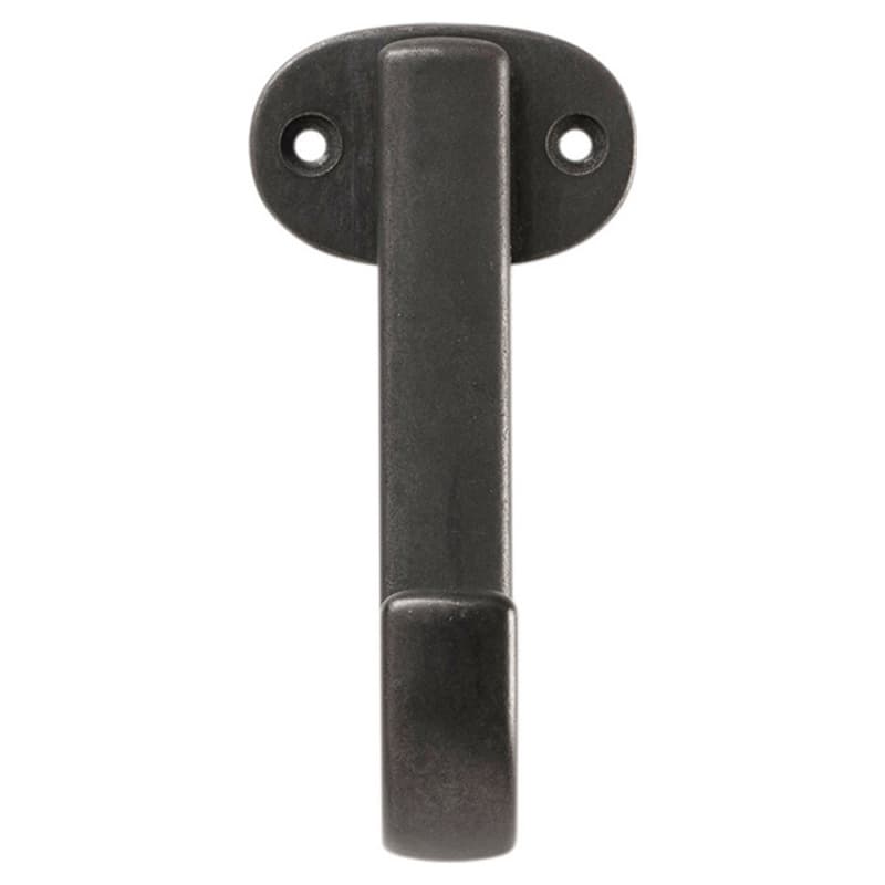 4-3/4" Euro-Contemporary Single Prong Cabinet Hook, Black Iron (Box/10)