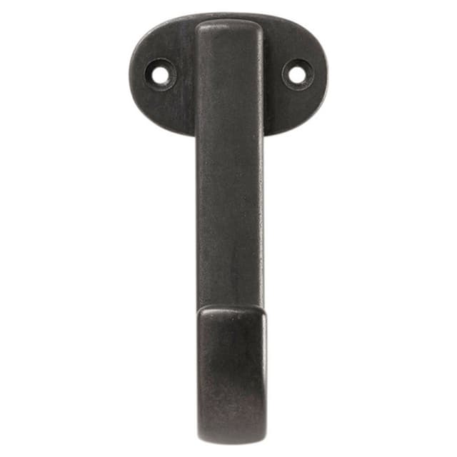 4-3/4" Euro-Contemporary Single Prong Cabinet Hook, Black Iron