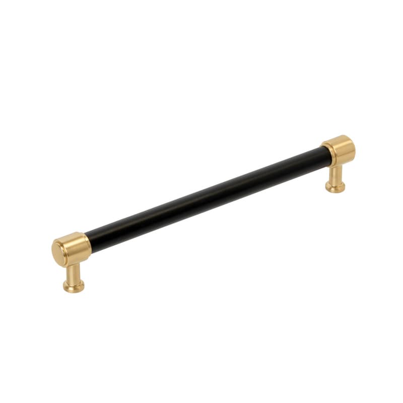 305mm Fairlane Appliance Pull, Black Leather/Champagne Bronze