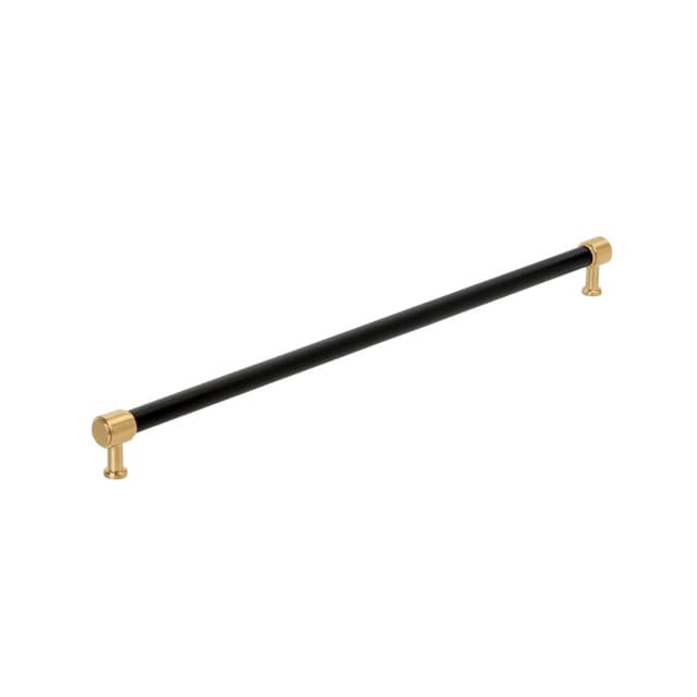610mm Fairlane Appliance Pull, Black Leather/Champagne Bronze
