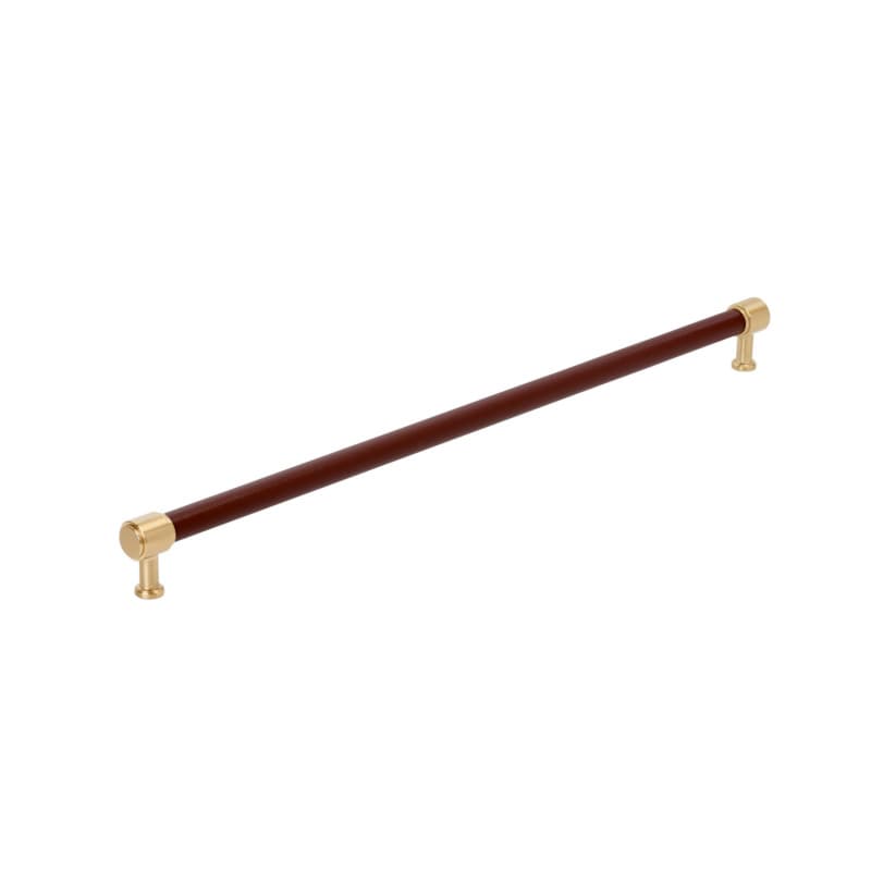 610mm Fairlane Appliance Pull, Brown Leather/Champagne Bronze