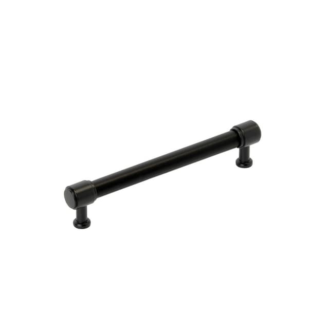 160mm Fairlane Cabinet Pull, Black Leather/Matte Black