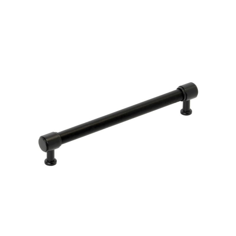 192mm Fairlane Cabinet Pull, Black Leather/Matte Black