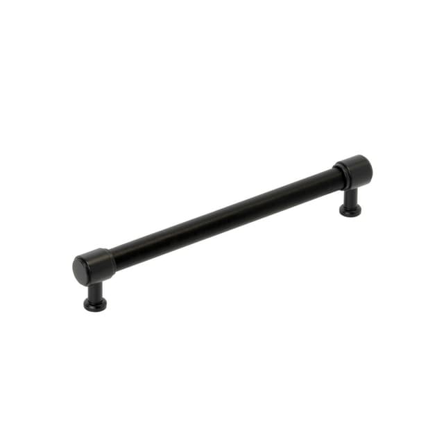 192mm Fairlane Cabinet Pull, Black Leather/Matte Black