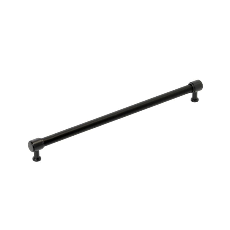 320mm Fairlane Cabinet Pull, Black Leather/Matte Black